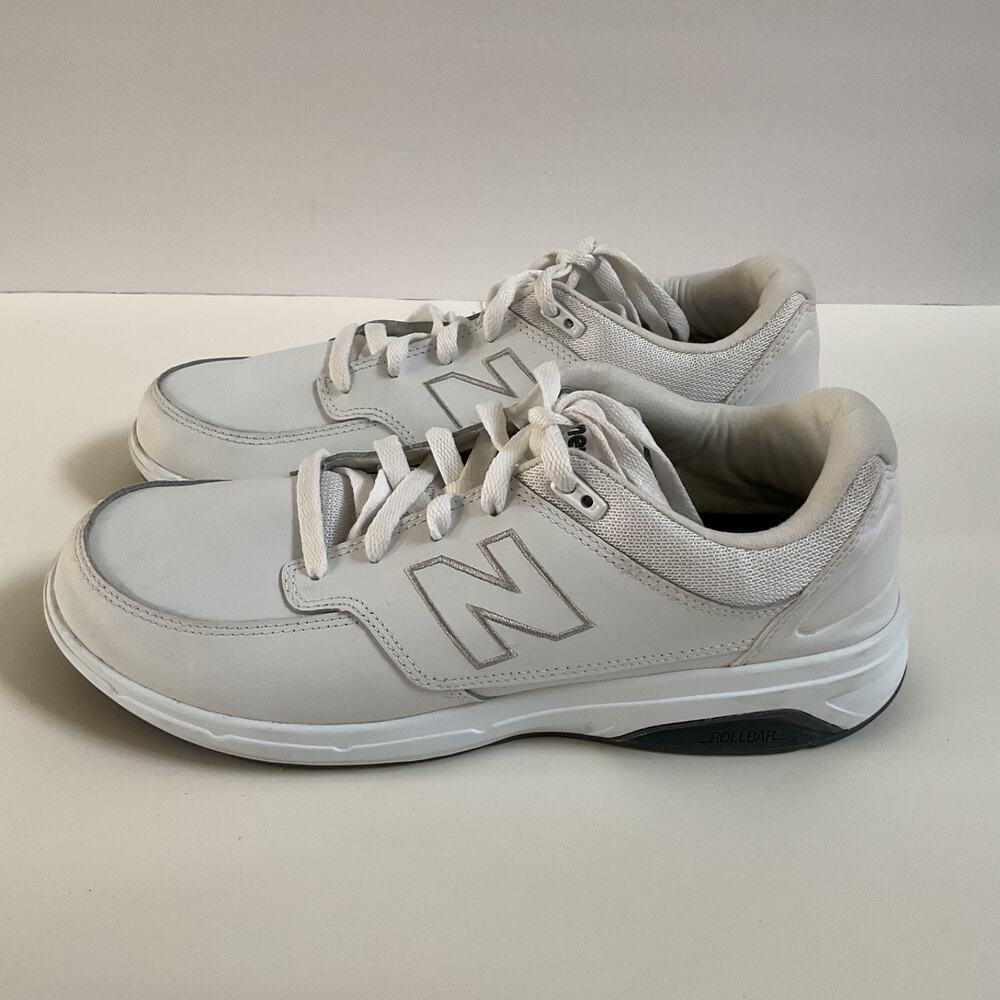 New Balance Mens MW813WT Walking Leather Rollbar Shoes White Comfort Sz 10D